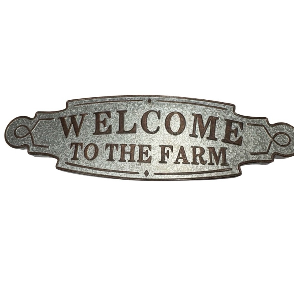 galvanized metal "Welcome to the Farm" sign wall welcome - Picture 1 of 10